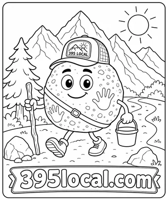 Chalky hiking coloring page
