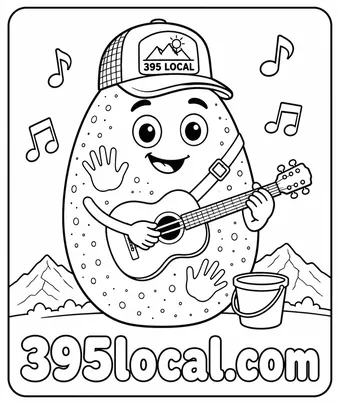 Chalky with guitar coloring page